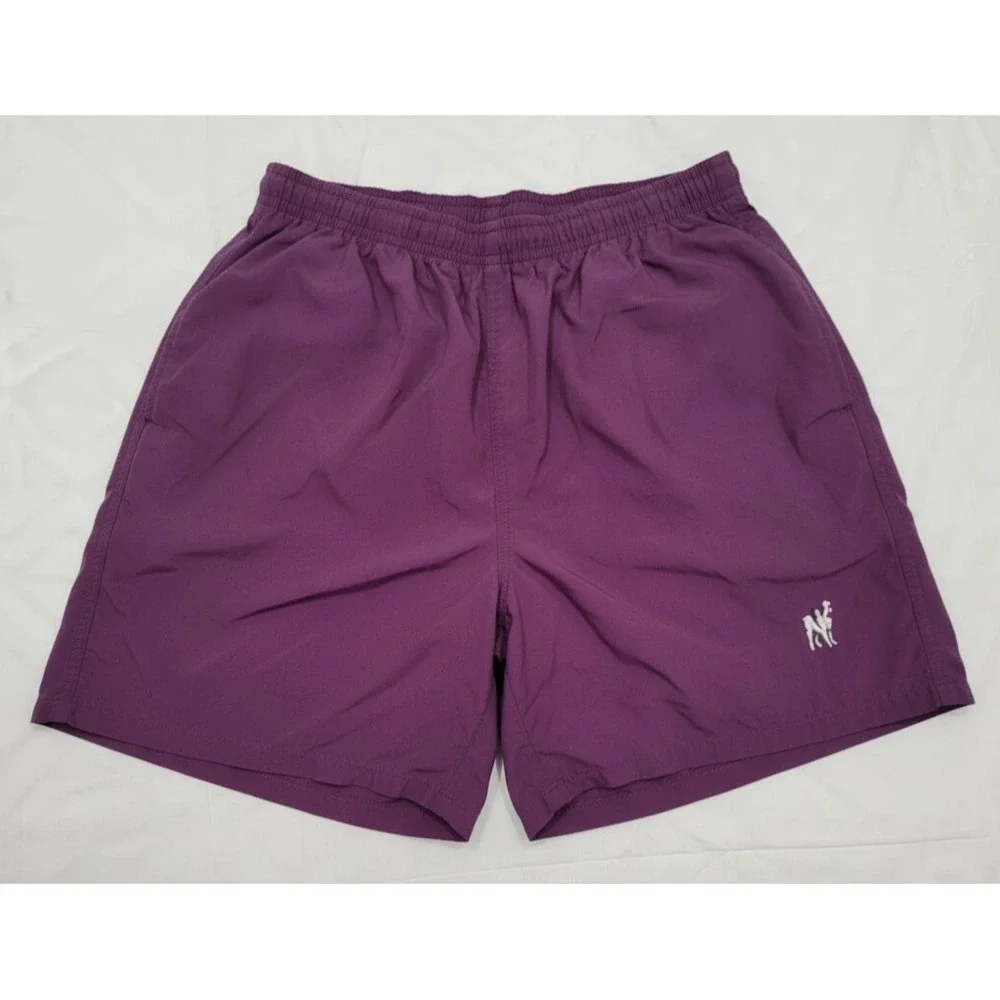 Vintage Big Dogs Swim Trunks Water Shorts Womens Medium Purple Embroidered Logo